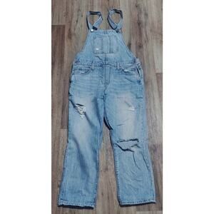 Vtg LUCKY BRAND - Boyfriend Overalls - Women's M - Distressed Ripped Denim NWOT